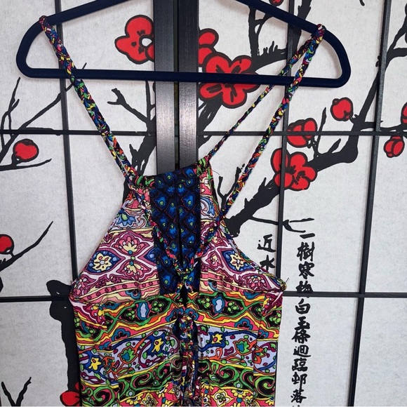 Nanette Lepore Sz Large Carnival Multicolor Summer Pocket Swim Cover Up Dress - Picture 8 of 14